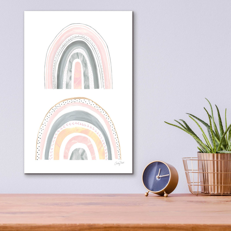«Epic Art», Boho Rainbow III par Courtney Prahl, art mural en verre acrylique, H 16 po x l 12 po x P 0,13 po