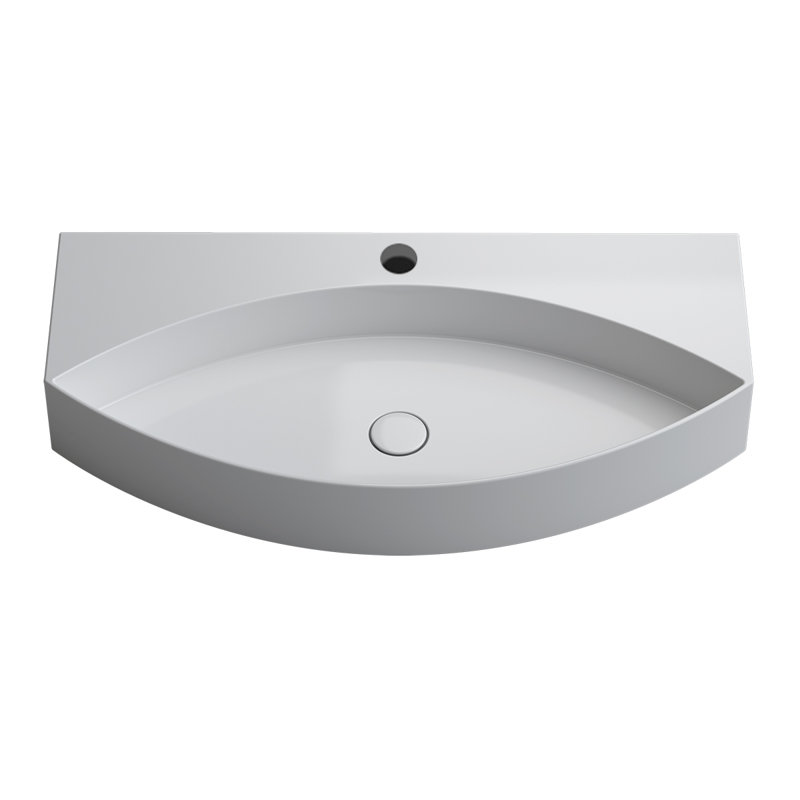 Occhio 35.6'' L Bathroom Sink, Glossy White, Single Hole