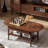 39"W Solid Oak Mid-Century Modern Coffee Table with Drawer and Storage Shelf-359090608-359090610