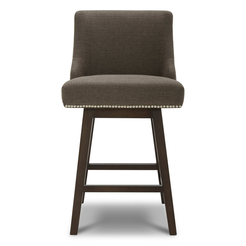 Shurma Swivel Upholstered Counter Stool, Charcoal