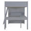 Lit mezzanine double avec bureau et tablette - Gris