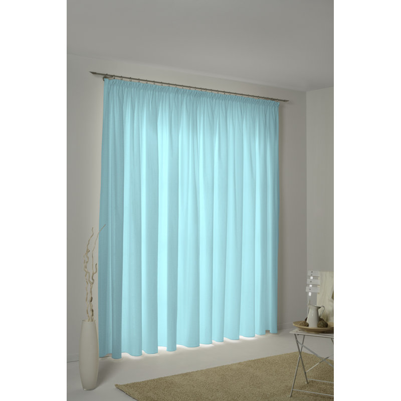 Uni Collection 100% Cotton Room Darkening Curtain Single Panel, 142cm wide x 295cm high, Turquoise