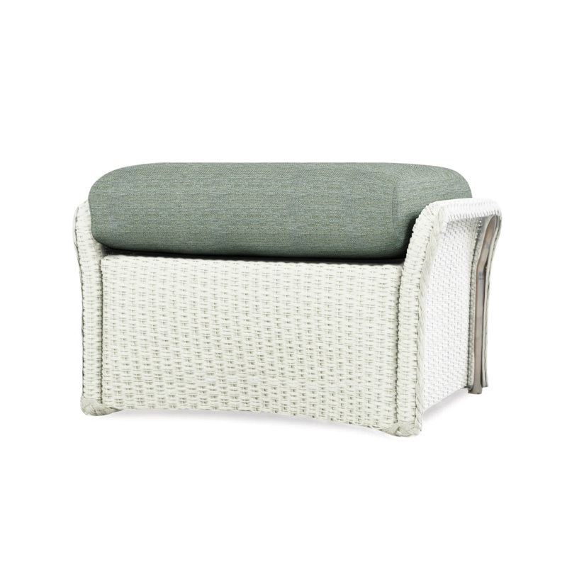 Weekend Retreat Outdoor Ottoman, Loveboat Mint, Hickory