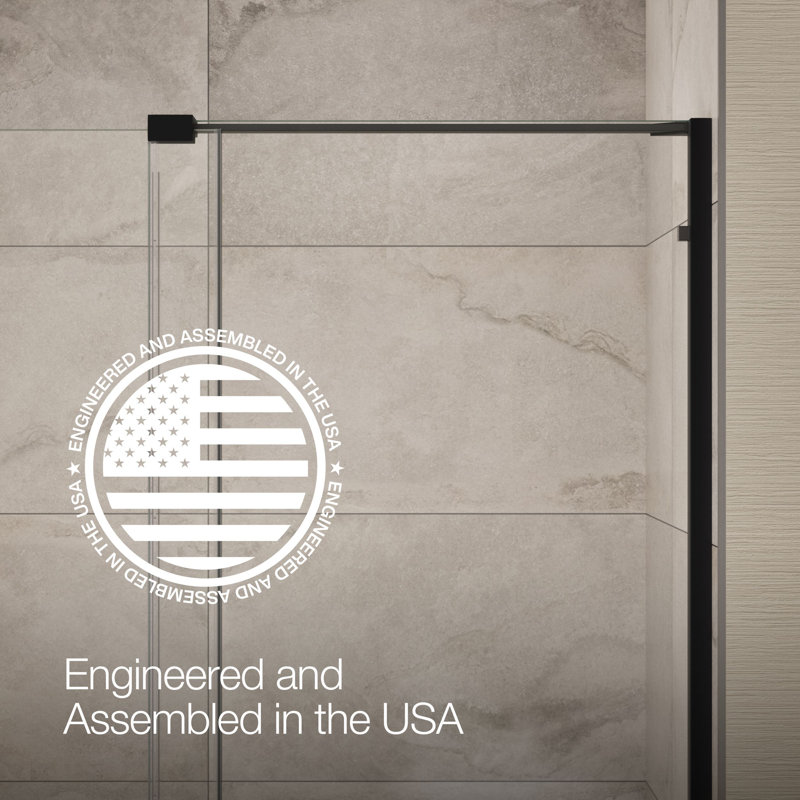 Echelon Sliding Shower Door, 71-3/4 In. H X 55-3/4 - 59-3/4 In. W, With 5/16 In. Thick Crystal Clear Glass, Matte Black