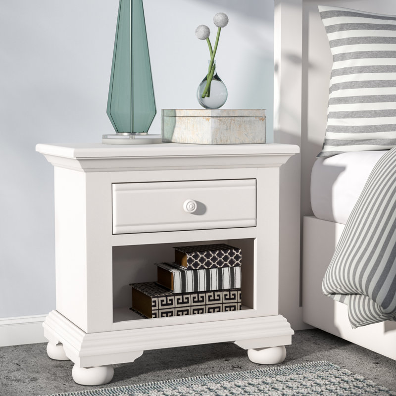 Khoury 27'' W Nightstand, Distressed Eggshell White