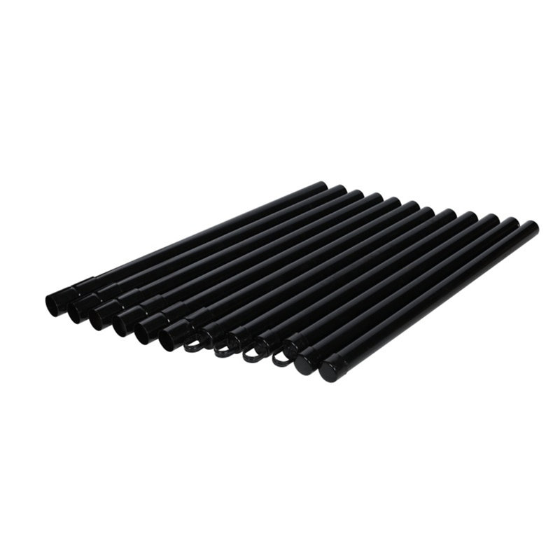 Clôture à mailles en acier galvanisé - Ensemble complet - Argent de calibre 11,5 AW - Noir calibre 9,5 AW, L 50 pi x H 6 pi