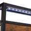 Structure de lit plateforme grand en métal avec tête de lit et pied de lit en bois avec doublure USB, lumières DEL, aucun sommier nécessaire