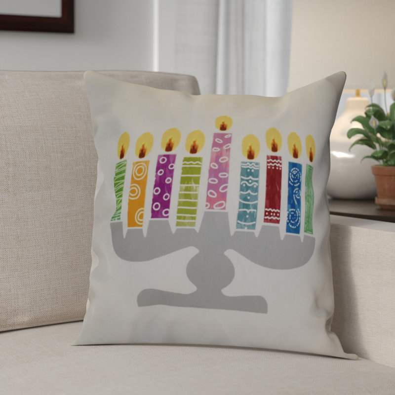 Coussin décoratif Hanoukka 2016, Blanc, H 16 po x l 16 po x P 2 po