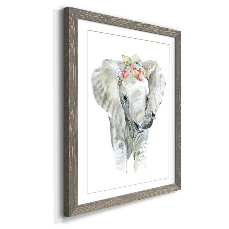 Savannah Elephant - Reproduction d'art sur papier encadrée, H 44 po x l 31 po x P 1 po, gris
