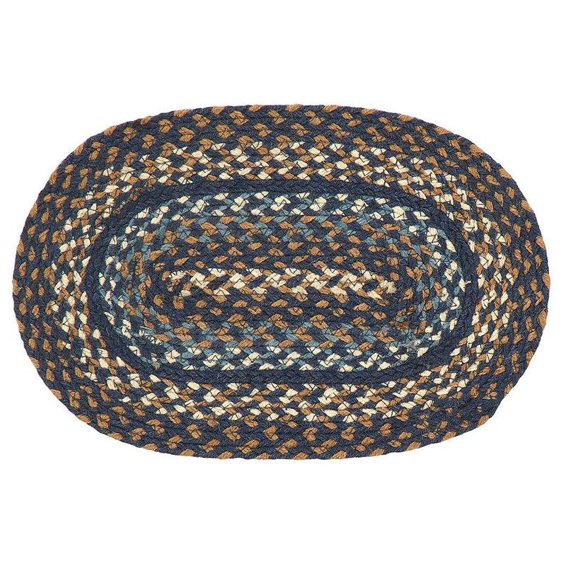 Tapis Chalres, L 28 po x P 8 po, Bleu/noir/brun