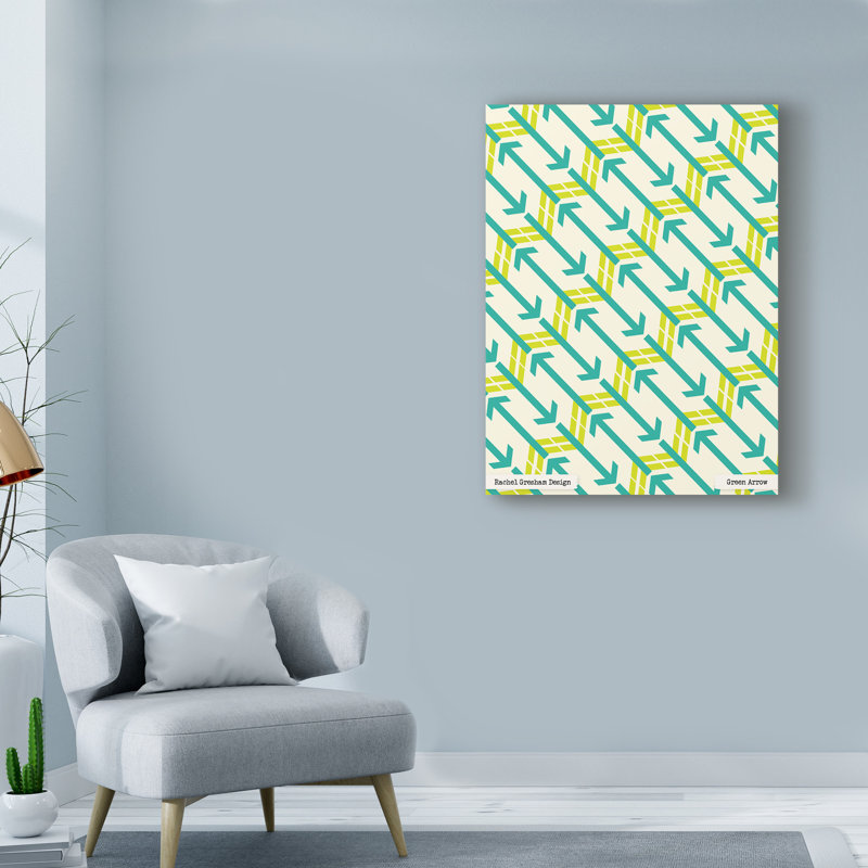 « green arrows », art sur toile, H 19 po x l 14 po x P 2 po