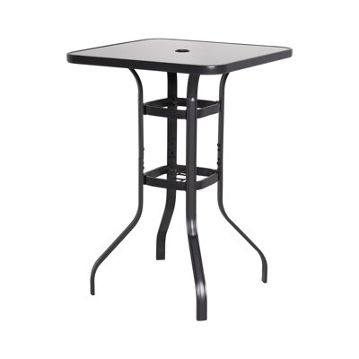 Square Glass Outdoor Bar Table