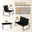 Garden Furniture Set, Metal Frame Patio Conversation Set With Loveseat-124606935