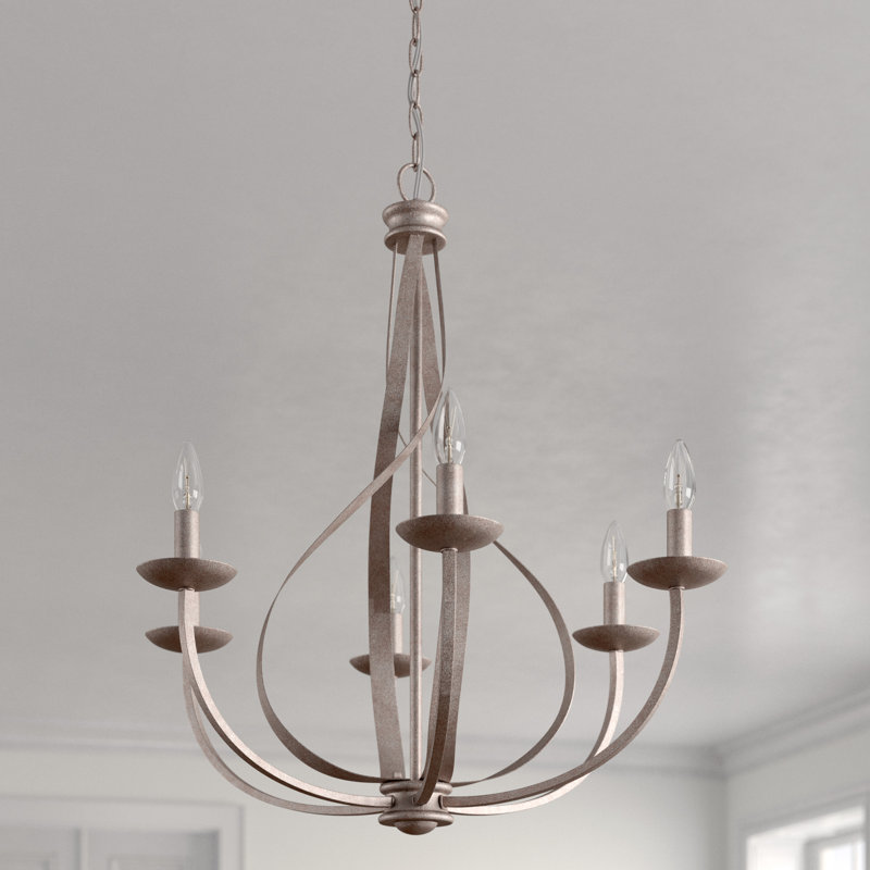6 - Light Steel Dimmable Chandelier