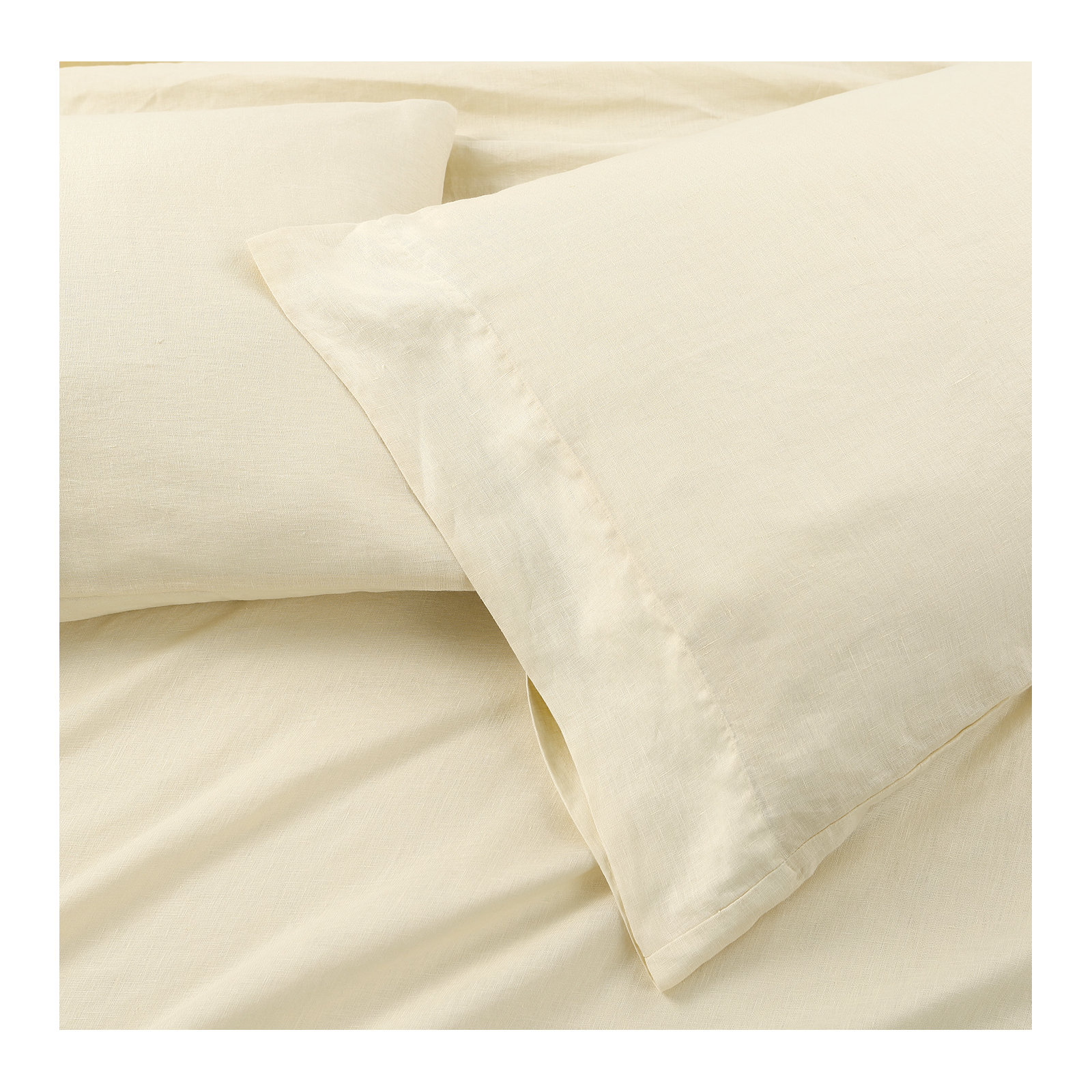 Frazier 100% Linen Machine Woven Sheet Set, Full Sheet Set with 2 Pillowcases, Ivory