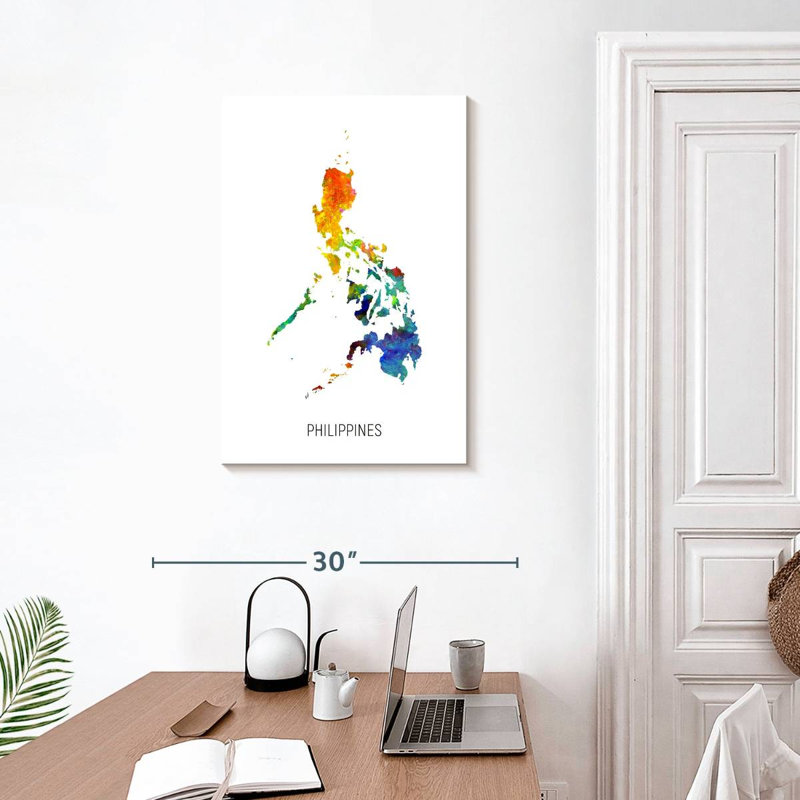Carte d'aquarelle à Aliaz, Philippines I, H 30 po x l 20 po