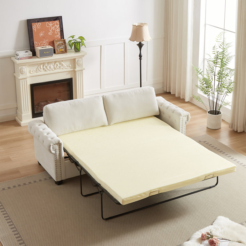 Canapé-lit convertible 83,8 po Modern, canapé-lit gigogne 2 en 1, canapé-lit en polyester avec matelas pliant