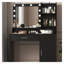Meuble-lavabo noir avec miroir et lumières DEL - Coiffeuse avec grand tiroir et rangement à trois niveaux, station de maquillage à luminosité réglable pour la chambre à coucher-1390707873