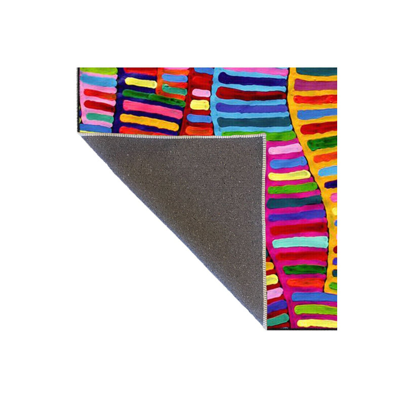 Tapis décoratif multicolore à motif de lignes mixtes, créatif et moderne, Rectangle 3 pi 3 po x 4 pi 11 po