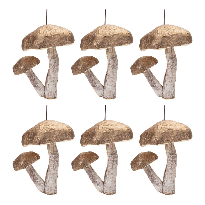 Ornement double champignon (ensemble de 6)