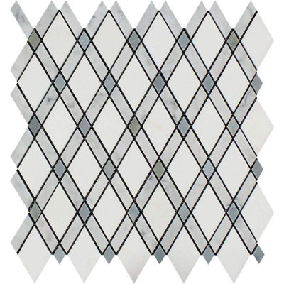 Grid Honed Marble Tile