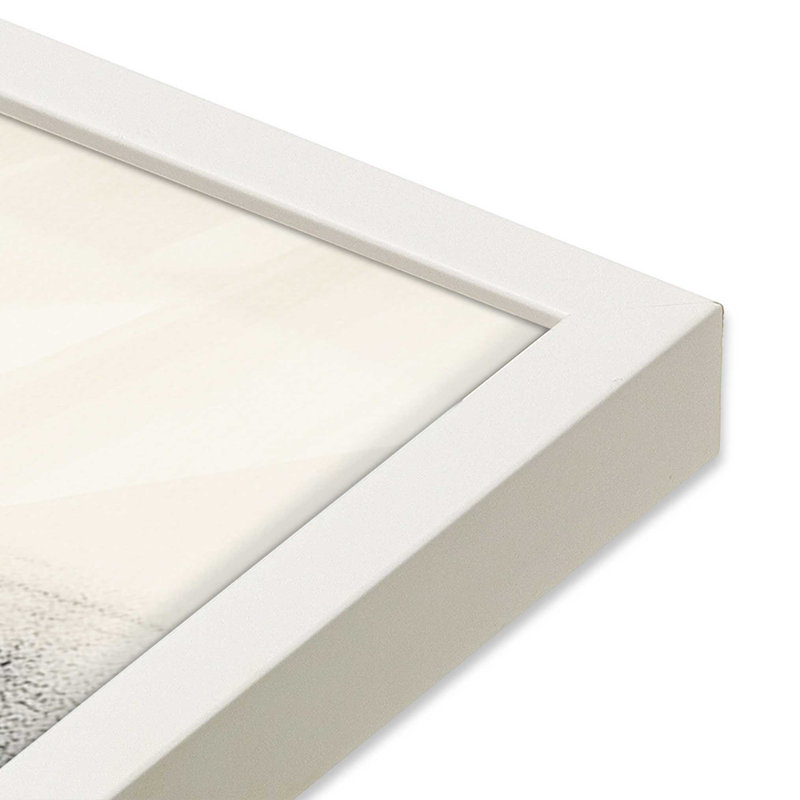 Imprimé gris anthracite Whisper III, Cadre opaque blanc, H 25 po x l 19 po
