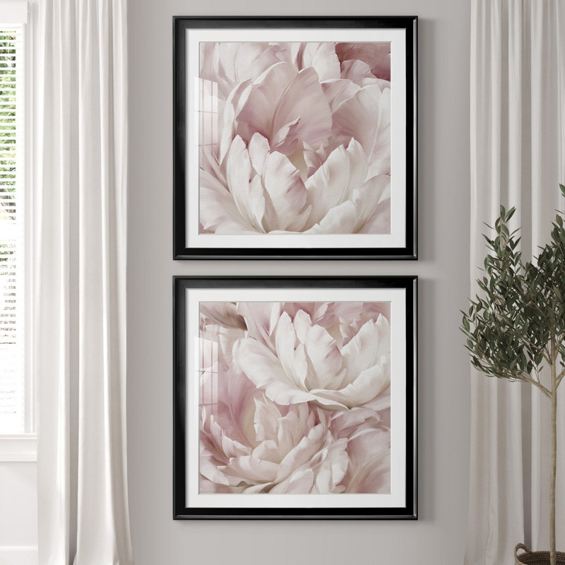 Intime Blush III - ensemble de 2 reproductions d'art, H 34,5 po x l 69 po, Impression encadrée avec passe-partout, Black