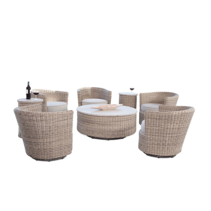 Paradise Bay Outdoor Swivel Lounge Chair, Beige Chenille; 6301-85