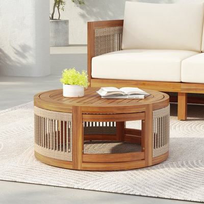 Table basse d'extérieur en bois d'acacia 27,95 po
