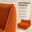 Canapé double chenille, canapé pouf double en velours côtelé pour le salon, la chambre à coucher et le dortoir, mini canapé douillet moelleux, orange-847605257