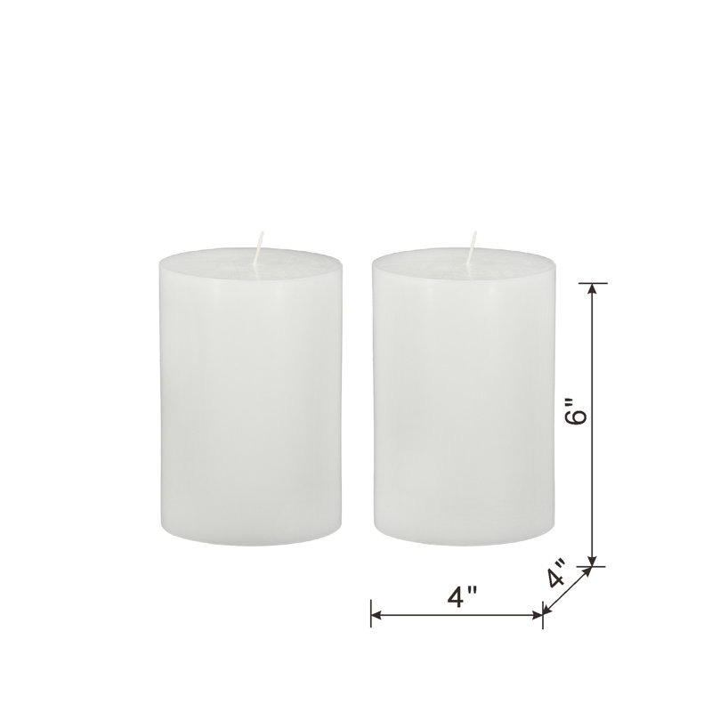 Ensemble de 2 bougies en cire de soja non parfumées 4 x 6 po, Blanc
