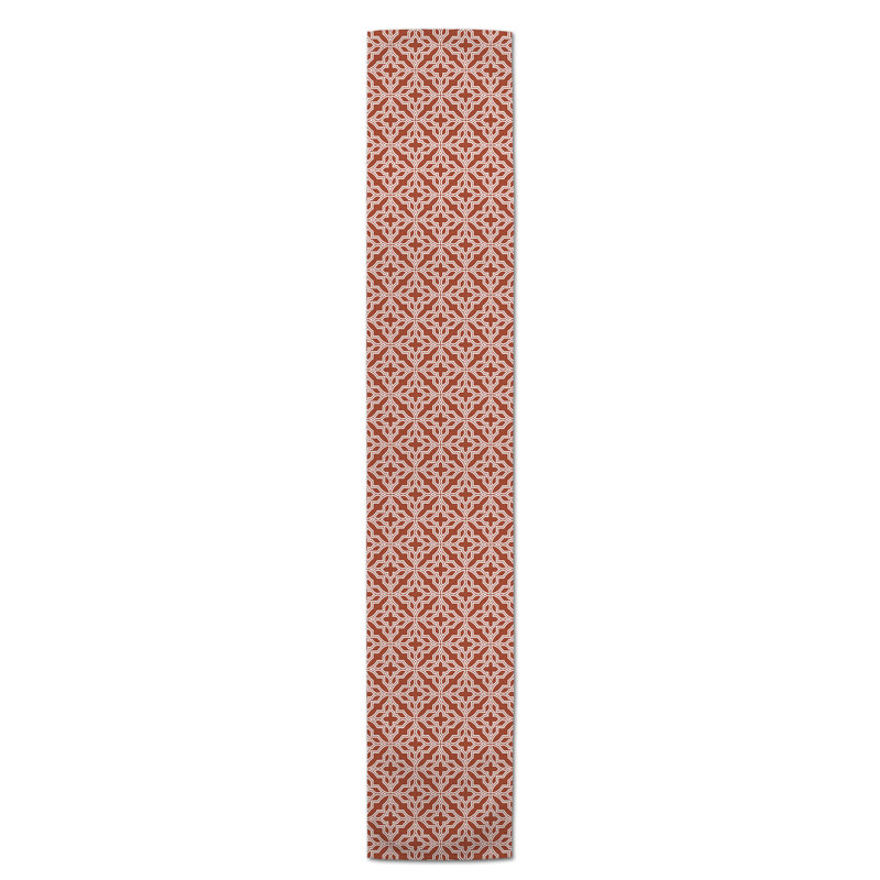 Chemin de table Hovig Geo, 72 po x 16 po, Rouille, Geometric 1
