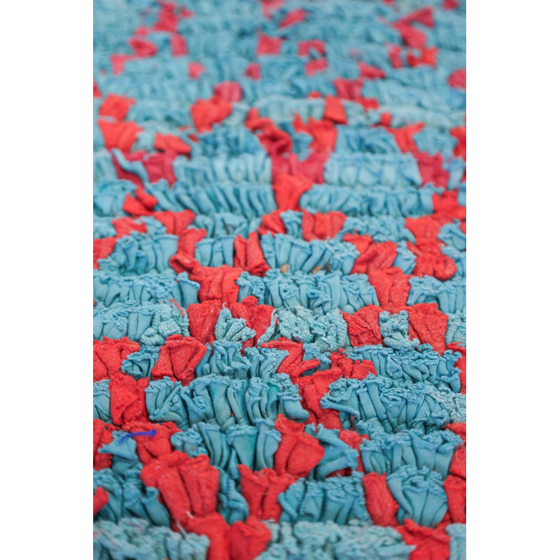 Vintage Moroccan Berber Wool On Wool 4Ft3inx9ft4in Coral