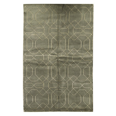 High-Quality Hand-Knotted Light Blue Area Rug