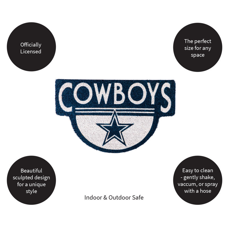 NFL Shaped Coir Outdoor Welcome Mat, Cowboy
