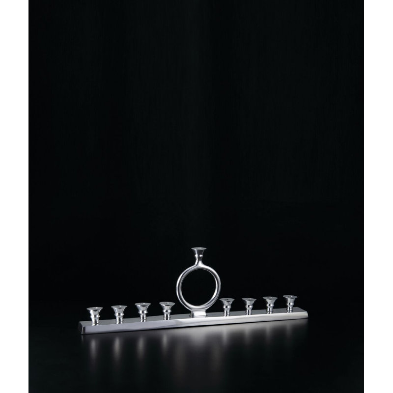 O' Menorah Metal Candelabra, Silver