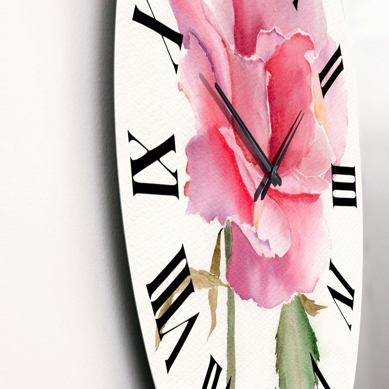 Horloge murale traditionnelle rose vif, Moyen