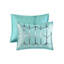 Édredon double / grand de style contemporain avec microfibre douce à imprimé géométrique argenté - Détails argent métallique