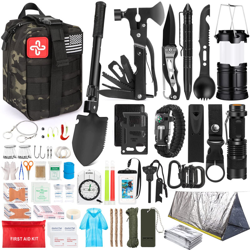 250-Piece Survival Gear First Aid Kit with Molle System Bag