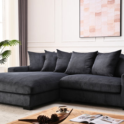 Luxe Oversized Two-Piece Sectional Couches For Living Room, 102.4-Inch L Shaped Sofa With Chaise, Upholstered With Corduroy Fabric (Sectional)