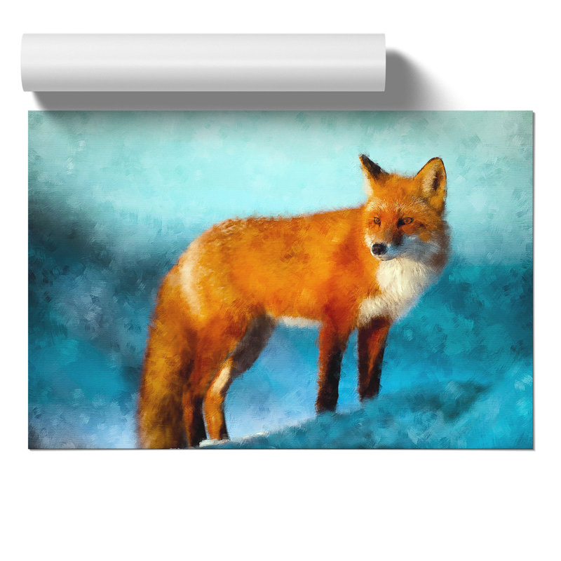 Red Fox Painting - Frameless Print, 21cm H x 30cm W x 0.1cm D