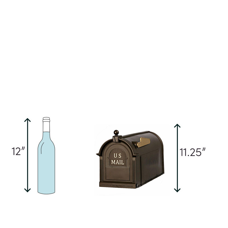 Ambrose Large Bronze Plastic Post Mount Mailbox