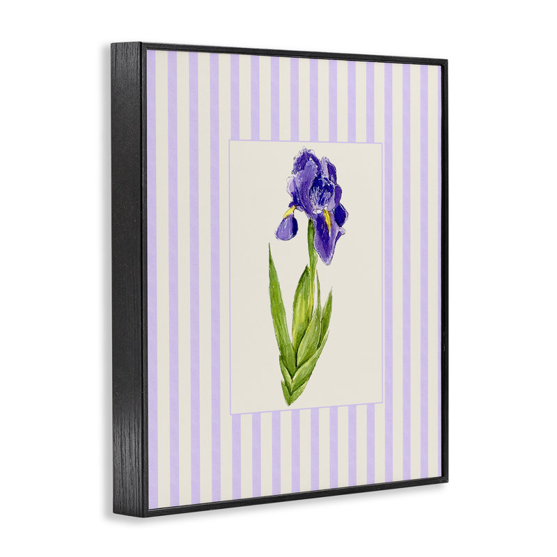 Giclée encadrée de mauve à rayures mauves, design par Lisa Wehmeyer, H 14 po x l 11 po, Giclée encadrée noir minuit