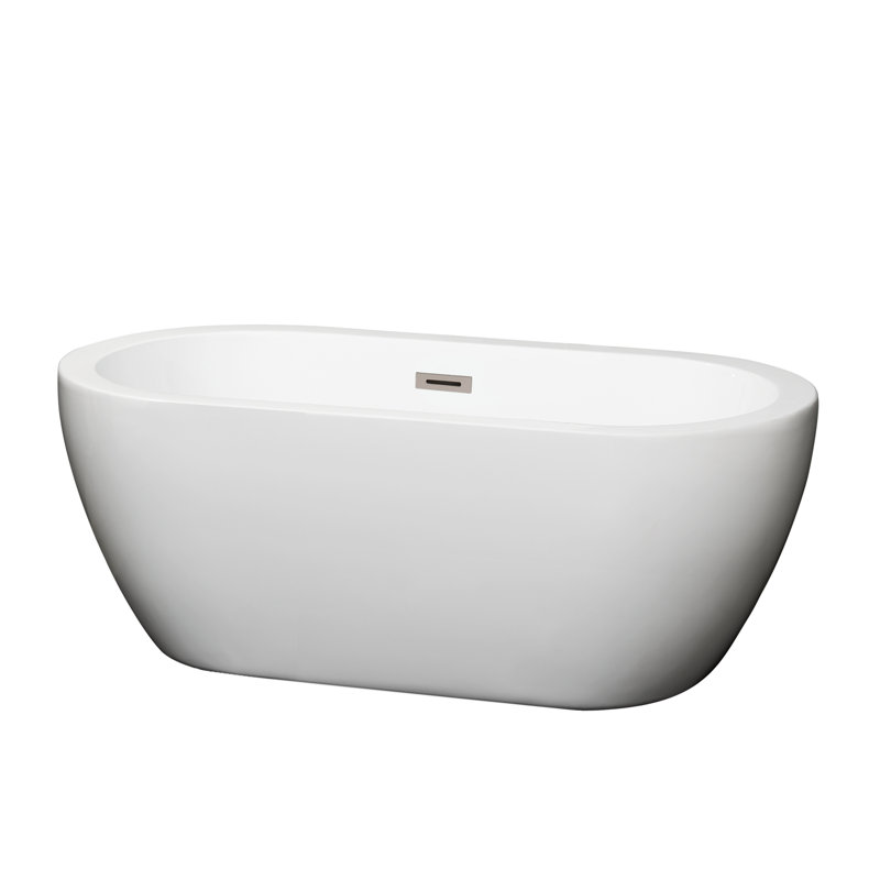 Soho 60'' x 29'' Soaking Acrylic Bathtub, Brushed Nickel