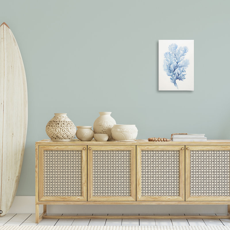 Art mural en forme de corail indigo par Petal Prints Design, H 24 po x l 16 po