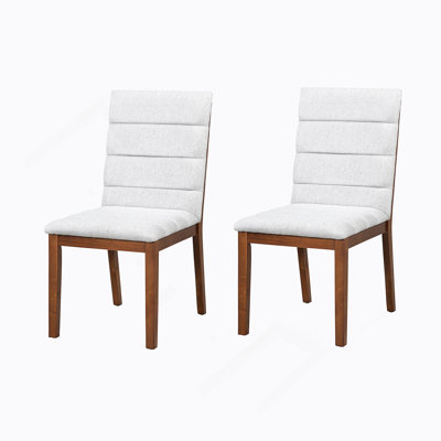 Ensemble de 2 chaises de salle à manger en noyer et capitonnées, offrant un confort élégant et une utilisation polyvalente