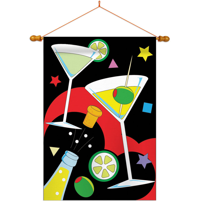 Double Sided 40'' H x 28'' W Polyester Birthday Flag Set