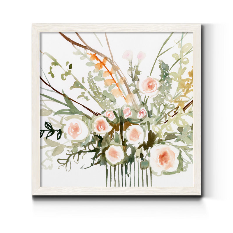 Fleurs de foraged II-imprimé, H 27,5 po x l 27,5 po x P 1,5 po, Toile blanche encadrée