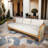 85.8” Acacia Outdoor Patio Sofa With Cushions
