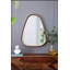 Miroir mural 30 x 38 pouces de forme irrégulière avec cadre en bois naturel, parfait pour les intérieurs modernes et minimalistes